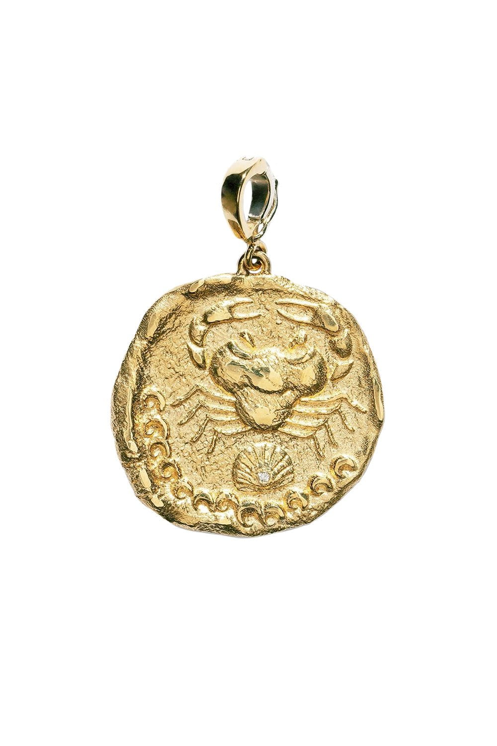 AZLEE-Limited Edition Large Karkinos Coin Charm-YELLOW GOLD