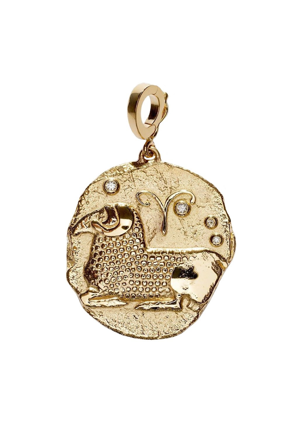 AZLEE-Of The Stars Large Aries Charm-YELLOW GOLD