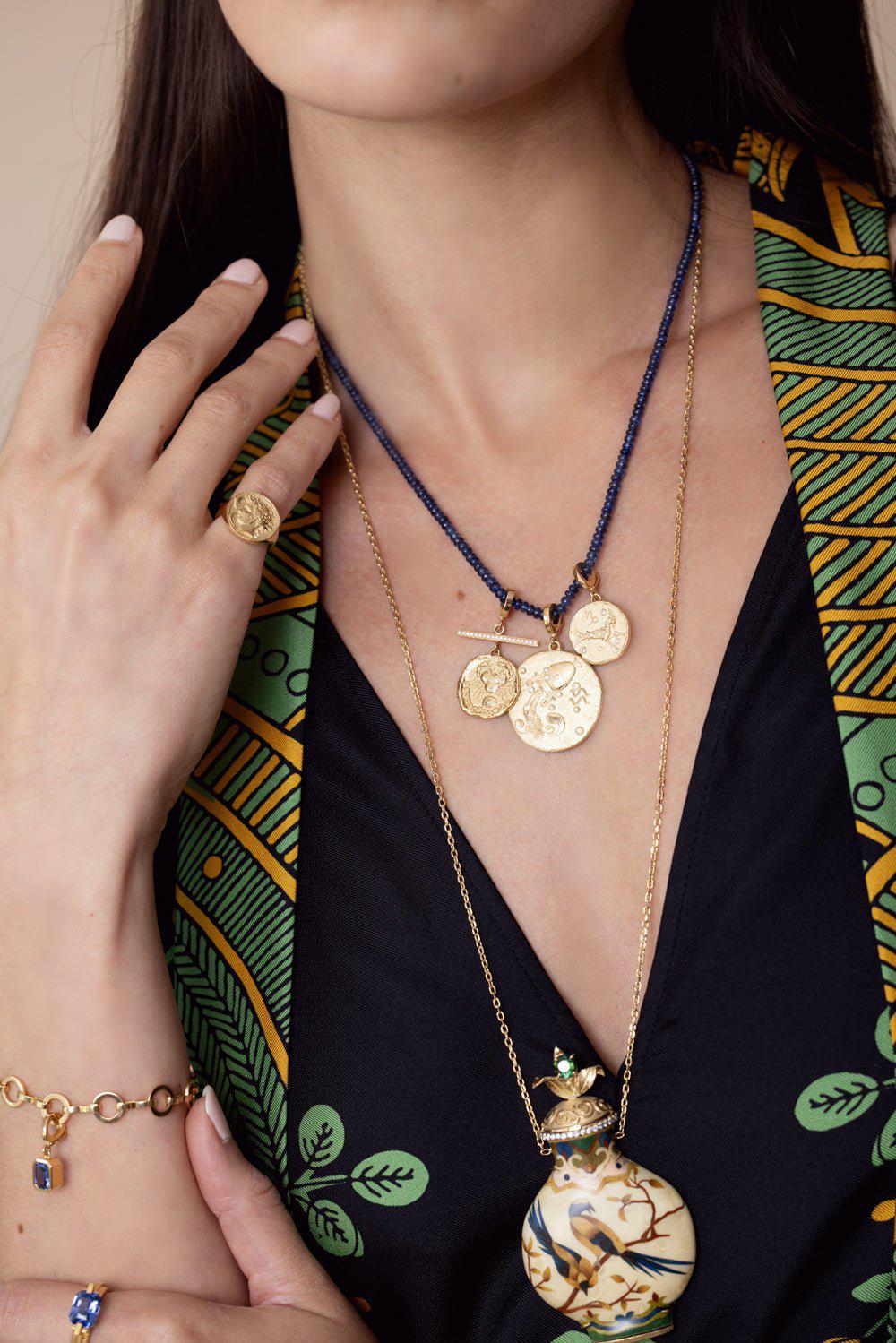 AZLEE-Small Karkinos Charm-YELLOW GOLD