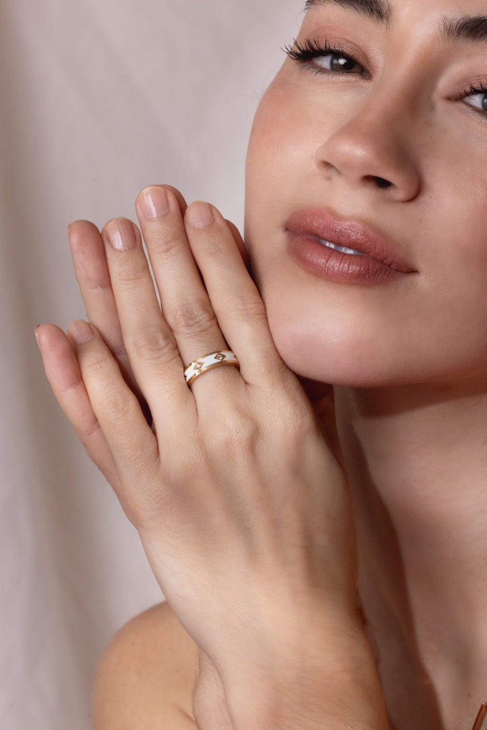 AZLEE-Morning Sky Diamond Band-YELLOW GOLD