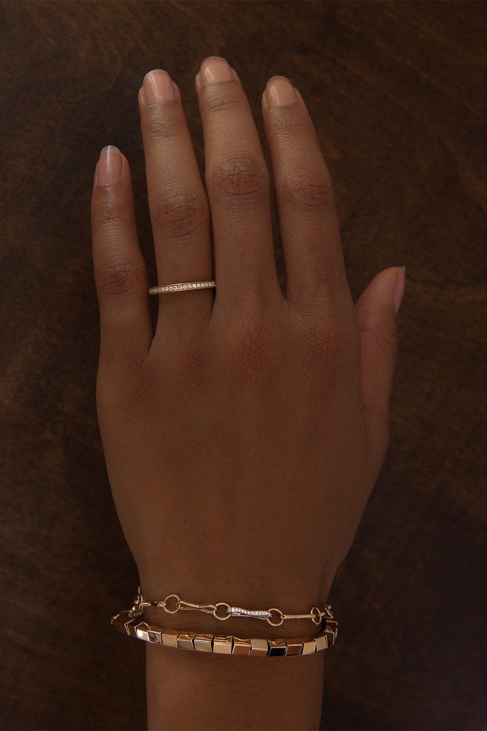 AZLEE-Morning Sky Diamond Band-YELLOW GOLD