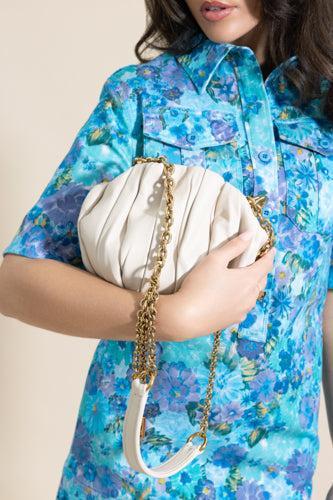 Chloé Plissé Shoulder Bag-CREAM-HANDBAGSHOULDER-CHLOÉ