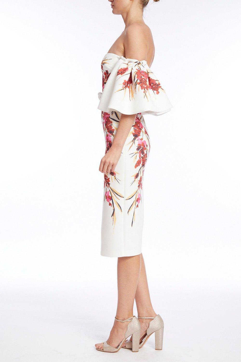 BADGLEY MISCHKA-Printed Scuba Midi Dress-