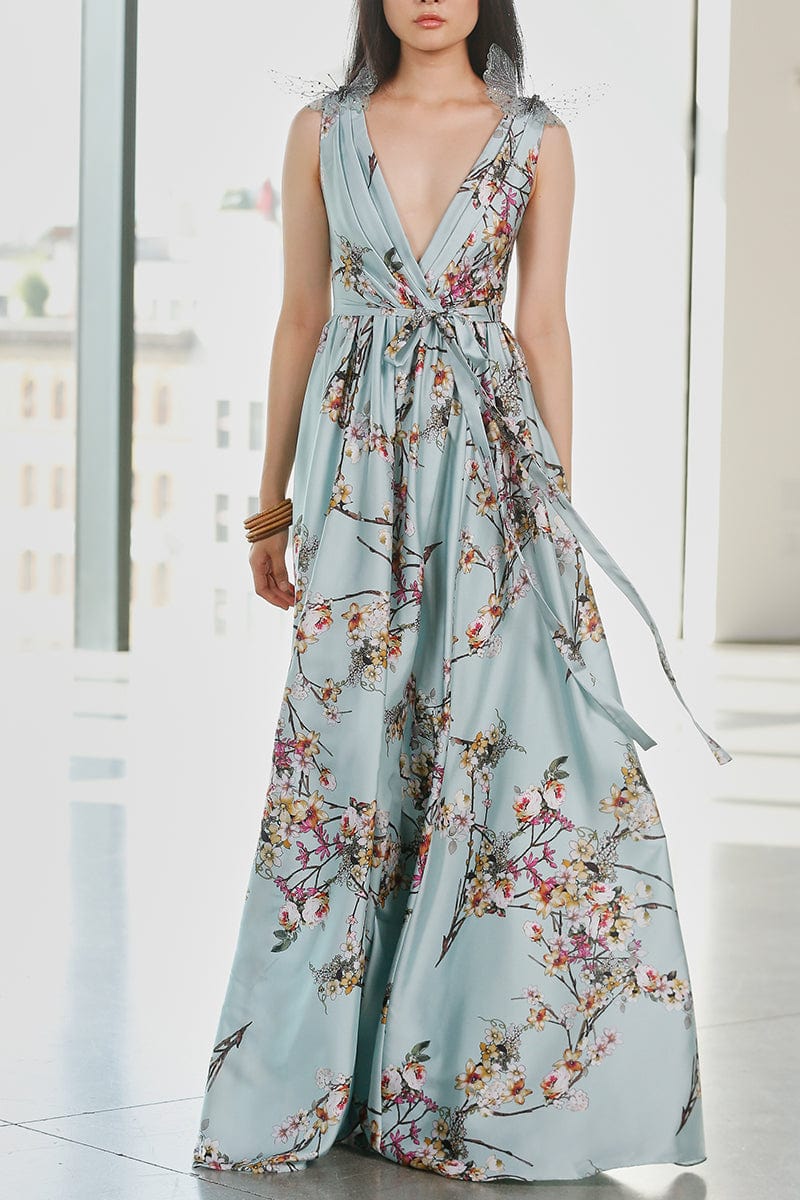 BADGLEY MISCHKA-Butterfly Shoulders Gown-