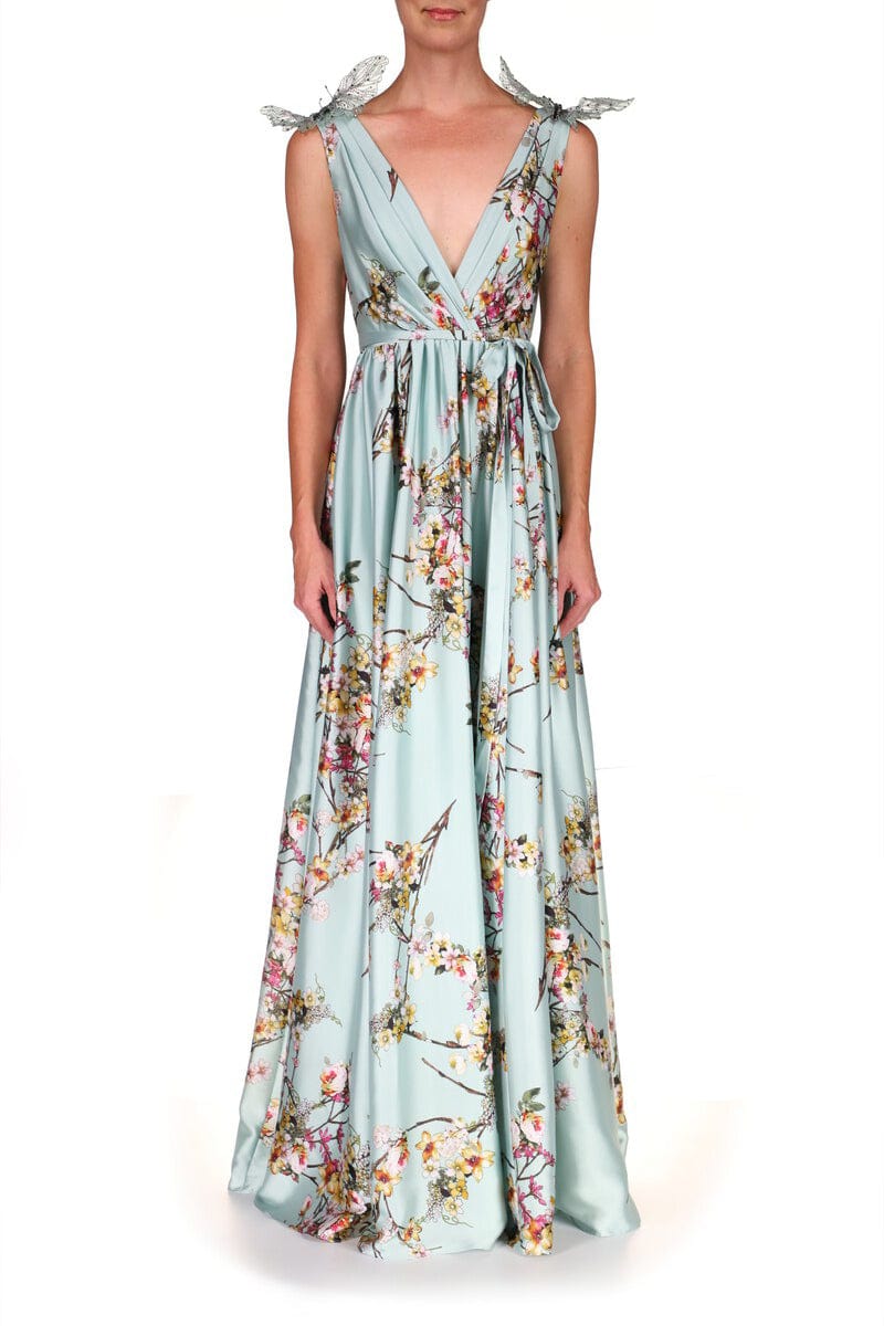 BADGLEY MISCHKA-Butterfly Shoulders Gown-