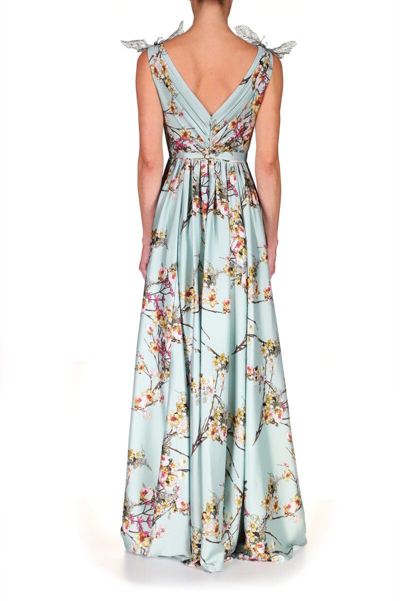 BADGLEY MISCHKA-Butterfly Shoulders Gown-