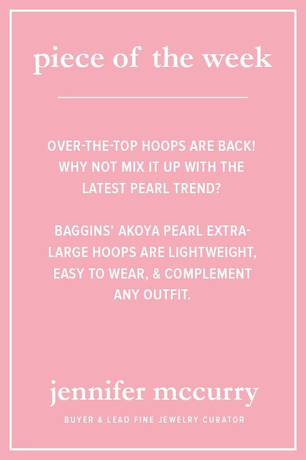 BAGGINS-Pearl Hoops - 2.75in-