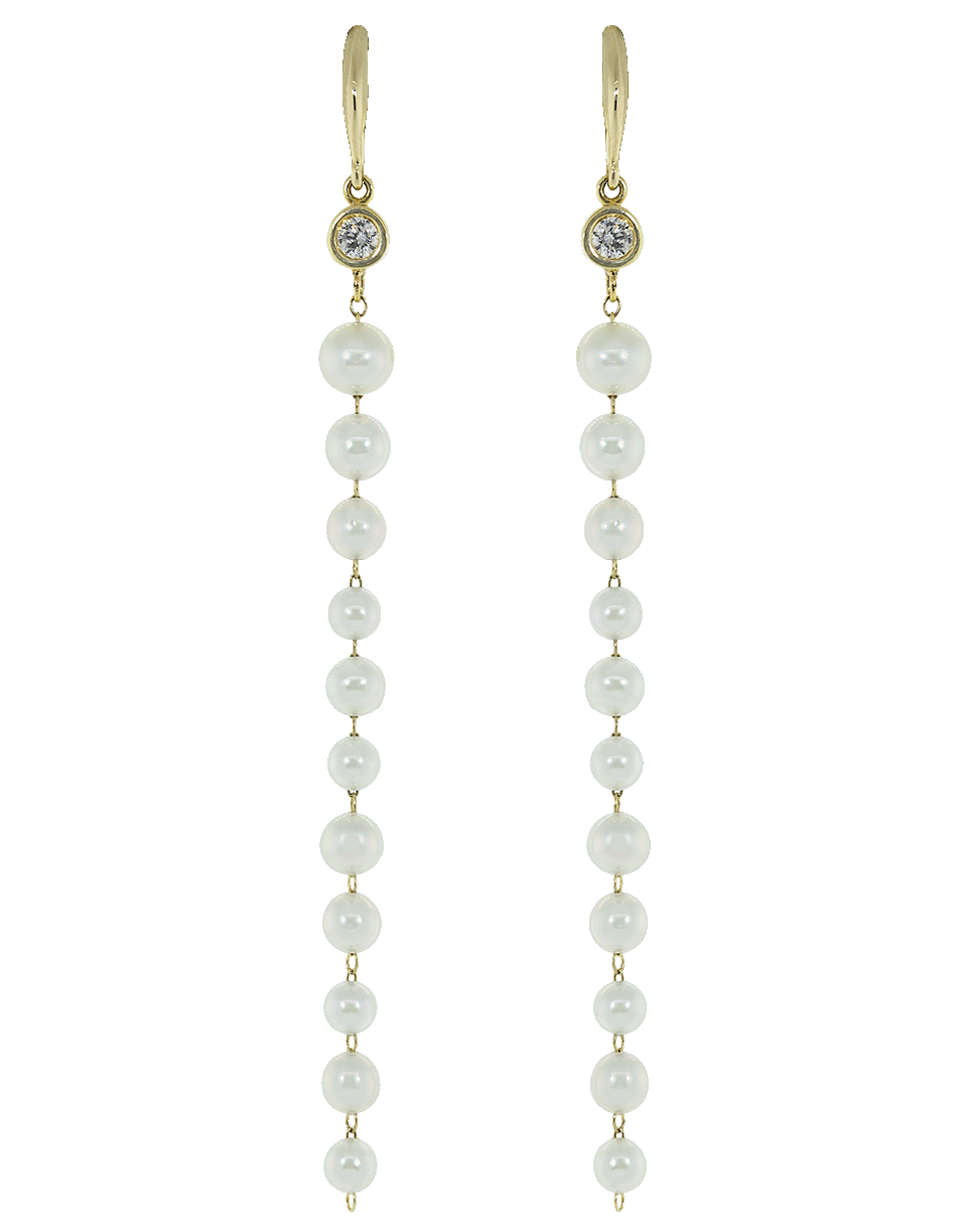BAGGINS-Akoya Pearl Long Drop Earrings-YELLOW GOLD