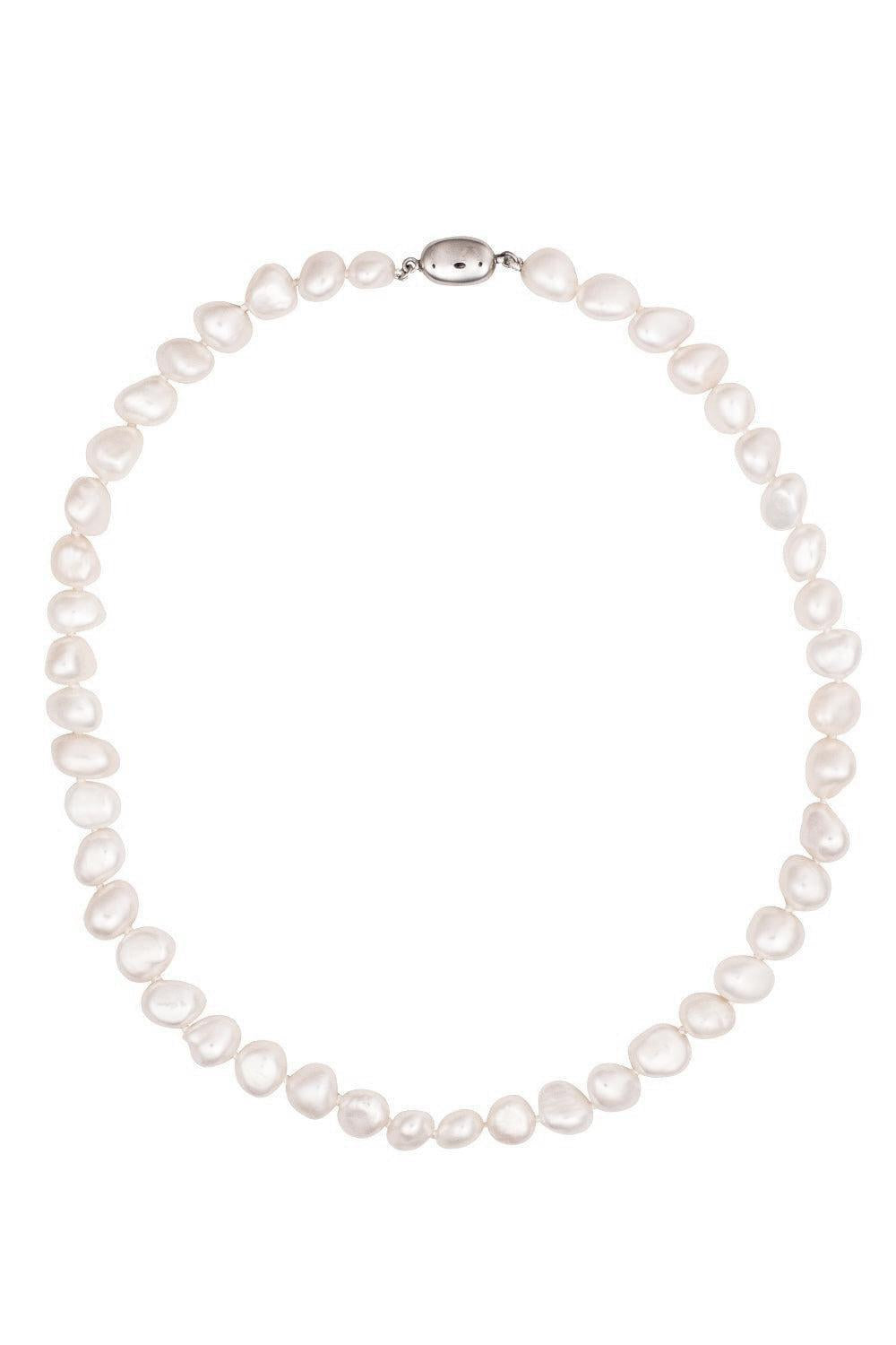 White Pearl Freshwater Baroque Necklace - 15in-SILVER-15-JEWELRYFINE JEWELNECKLACE O-BAGGINS