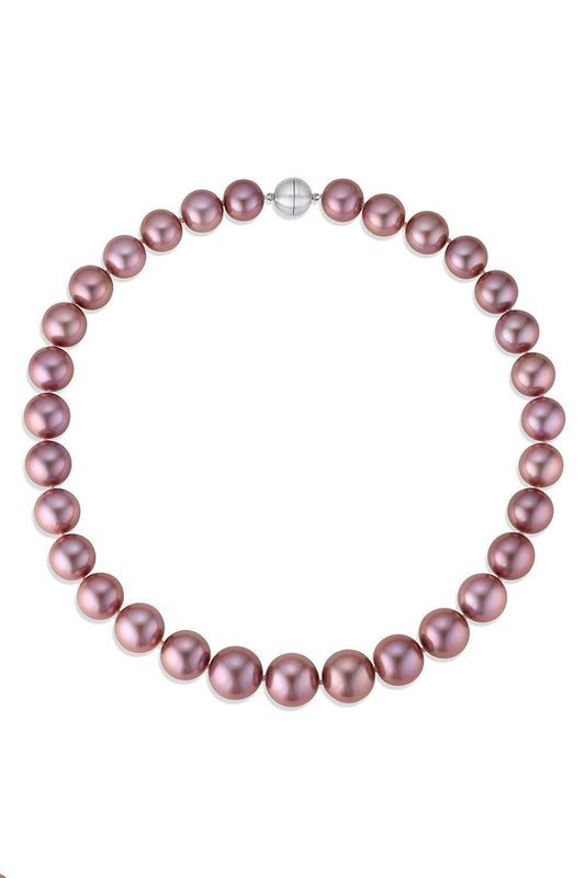 Purple Freshwater Pearl Necklace-SILVER-19-JEWELRYFINE JEWELNECKLACE O-BAGGINS