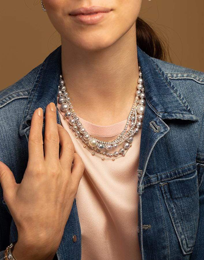 BAGGINS-Akoya and South Sea Pearl Necklace-SILVER