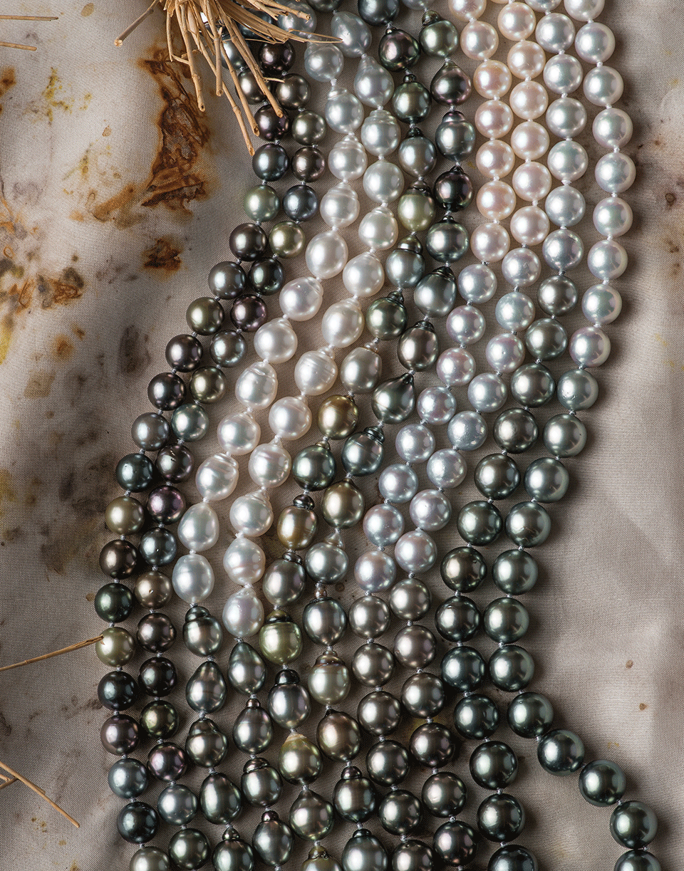 BAGGINS-Tahitian and White South Sea Pearl Necklace-SILVER