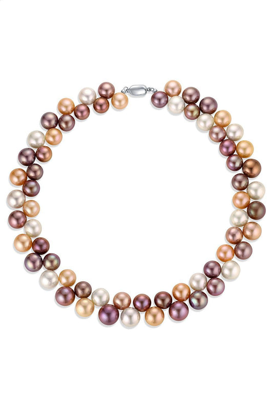 Muiticolor Freshwater Pearl Cleopatra Necklace-TRICOLOR-17-JEWELRYFINE JEWELNECKLACE O-BAGGINS