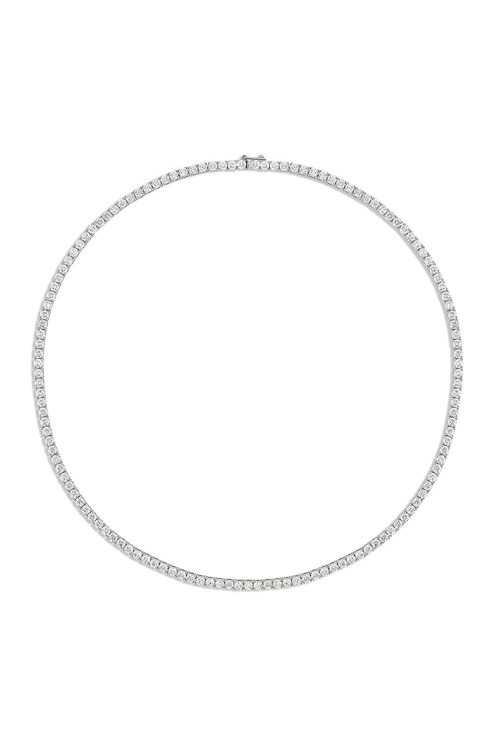 Diamond Tennis Necklace-WHITE GOLD-16.5-JEWELRYFINE JEWELNECKLACE O-BAGGINS