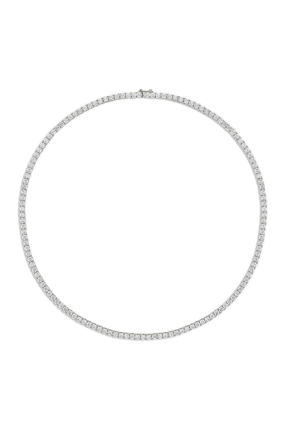 Diamond Tennis Necklace-WHITE GOLD-16.5-JEWELRYFINE JEWELNECKLACE O-BAGGINS