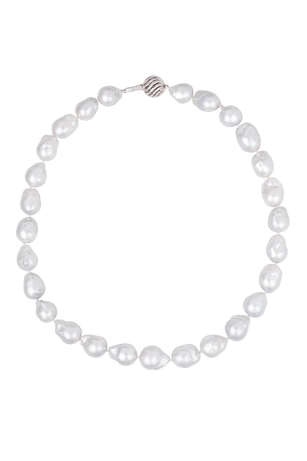 White South Sea Baroque Pearl Necklace-WHITE GOLD-18.25-JEWELRYFINE JEWELNECKLACE O-BAGGINS