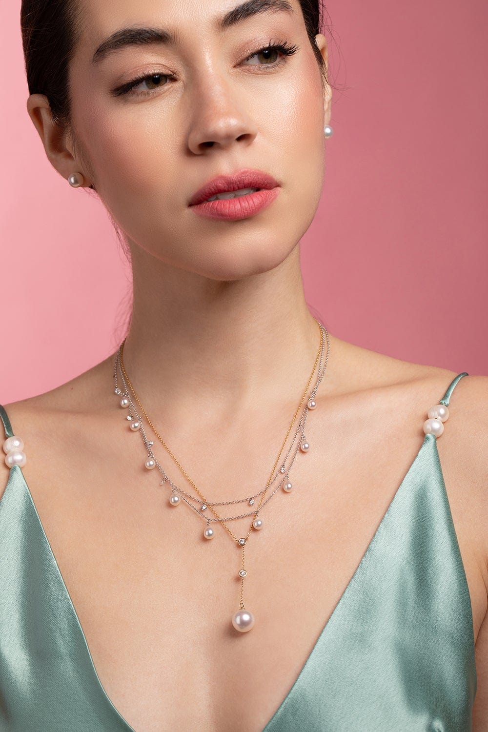 BAGGINS-Akoya Pearl Necklace 5-7mm-WHITE GOLD