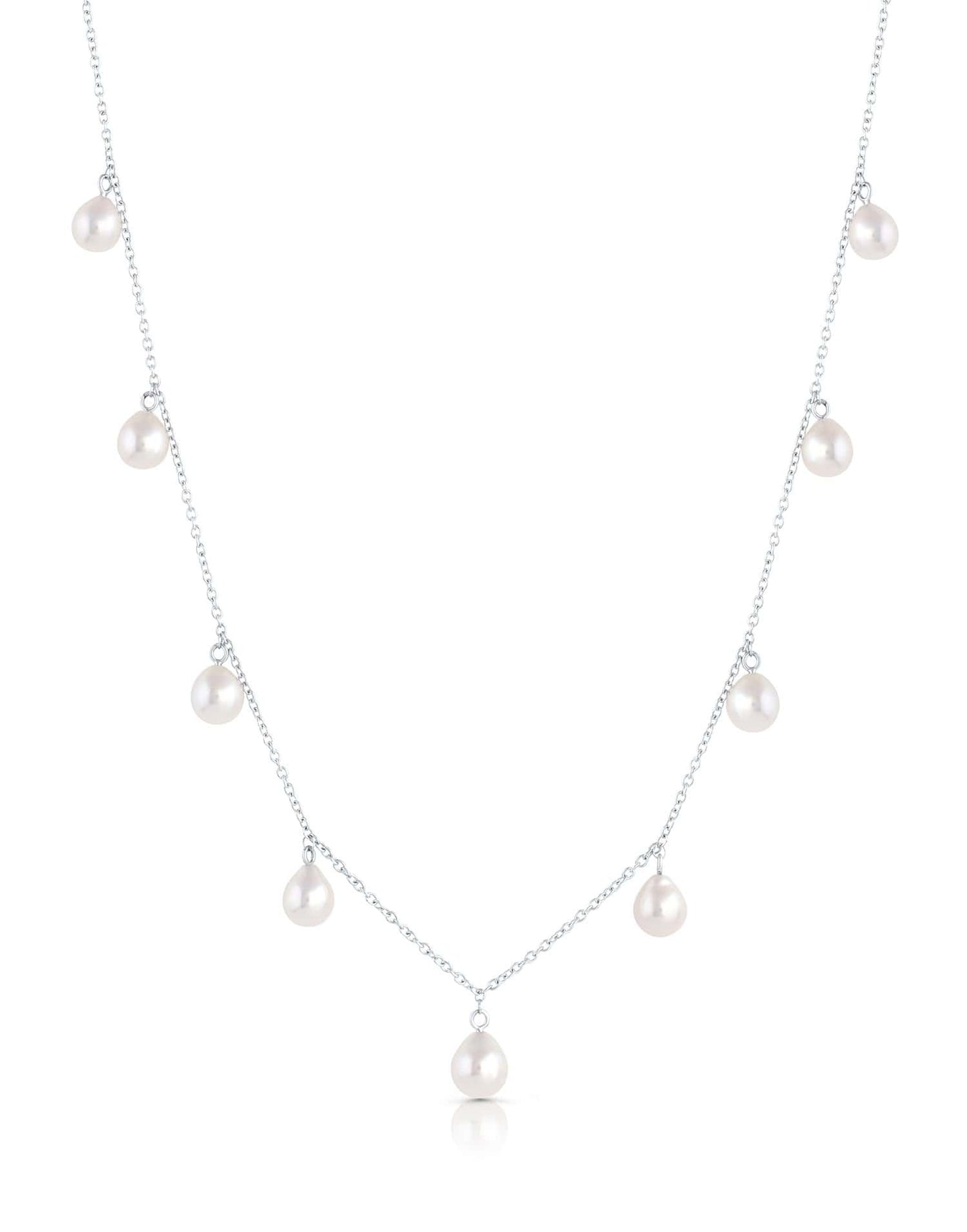 BAGGINS-Akoya Pearl Necklace 5-7mm-WHITE GOLD