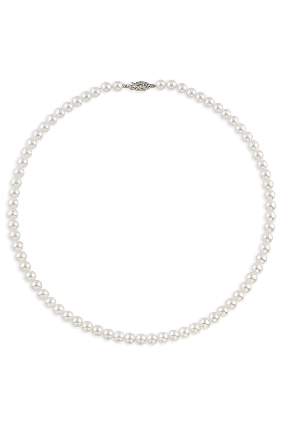 BAGGINS-Akoya Pearl Necklace - 6mm - White Gold-WHITE GOLD