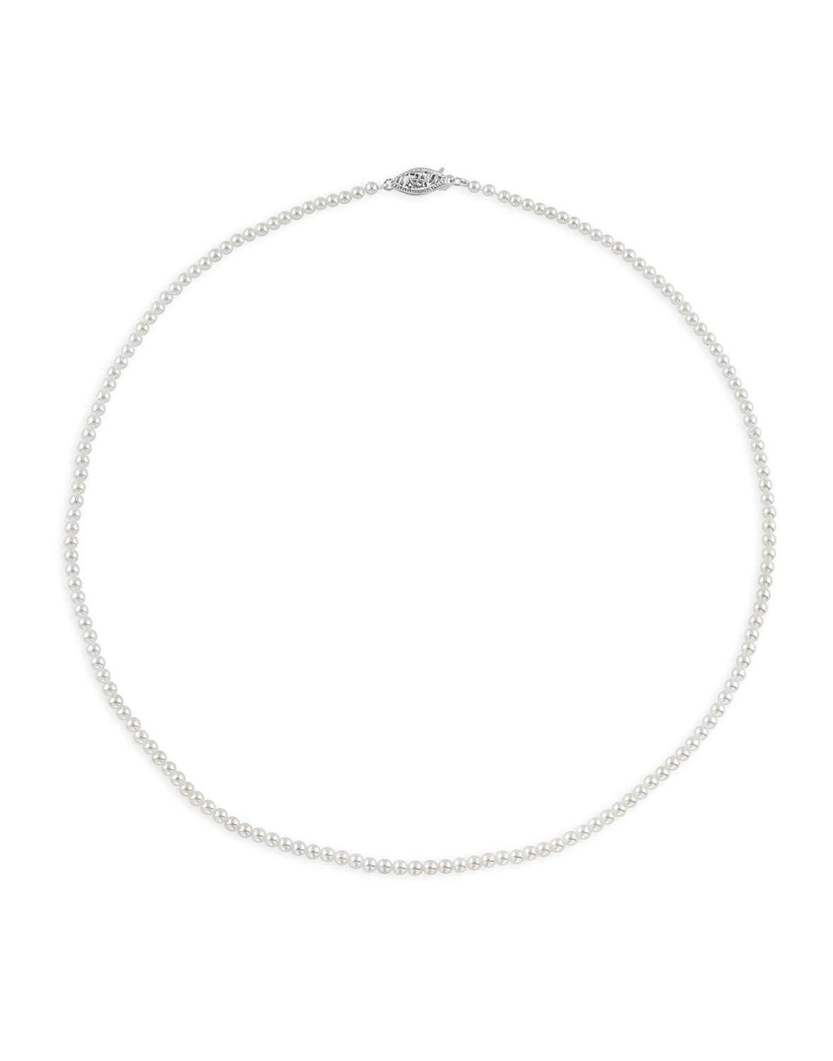 BAGGINS-Akoya Pearl Necklace - White Gold-WHITE GOLD