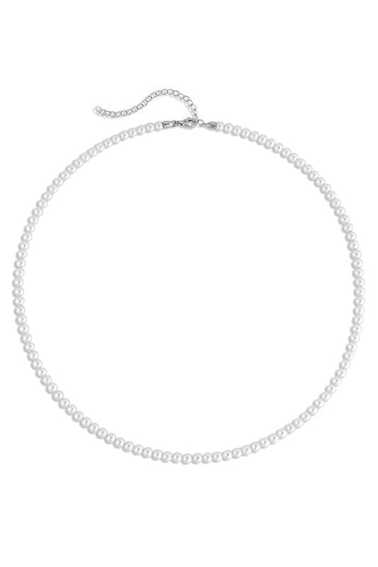 BAGGINS-Baby Akoya Round Pearl Necklace-WHITE GOLD