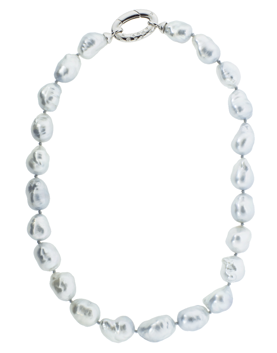 BAGGINS-Baroque South Sea Pearl Necklace-WHITE GOLD