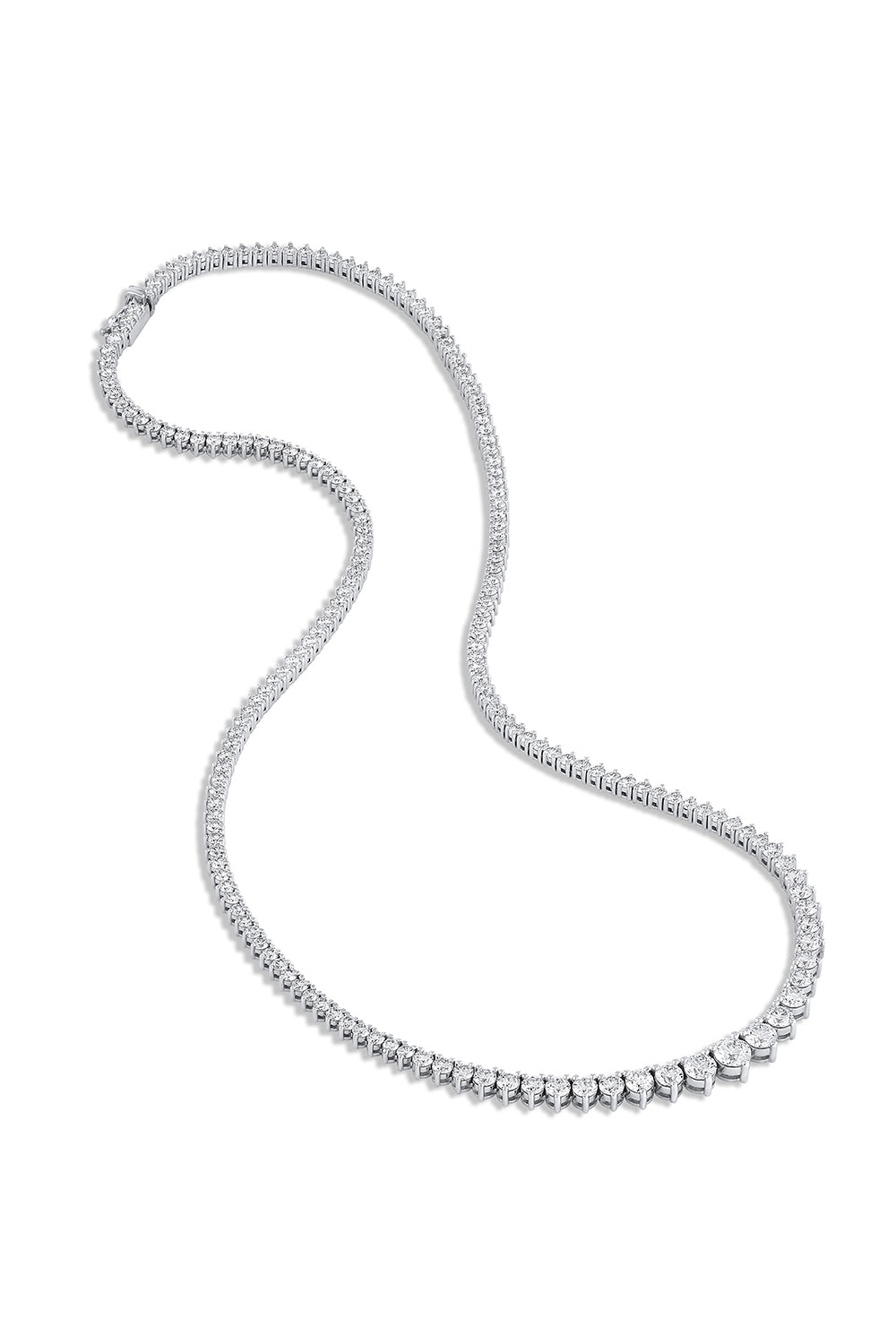 Diamond Tennis Necklace-WHITE GOLD-JEWELRYFINE JEWELNECKLACE O-BAGGINS
