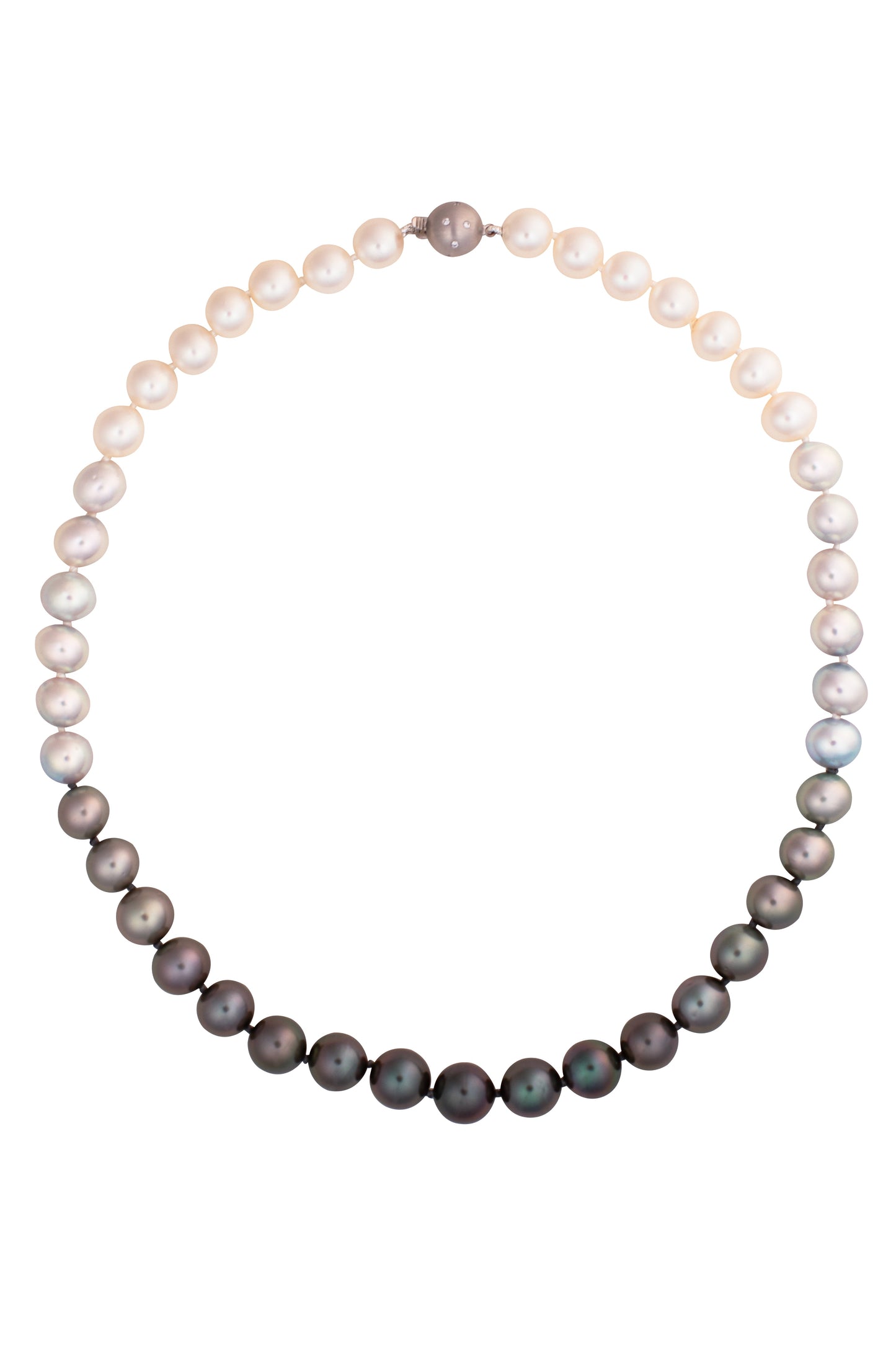 BAGGINS-Ombre Pearl Necklace-WHITE GOLD