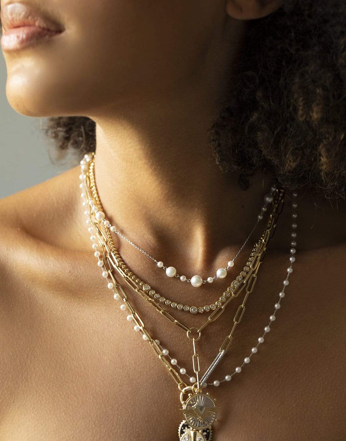 BAGGINS-Round Akoya Pearl Necklace - 20in-WHITE GOLD