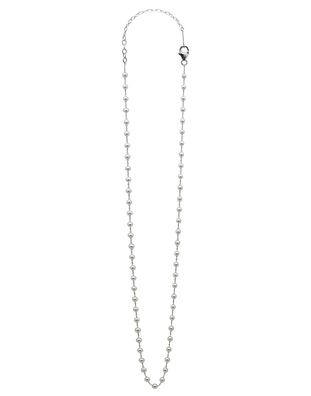 BAGGINS-Round Akoya Pearl Necklace - 20in-WHITE GOLD