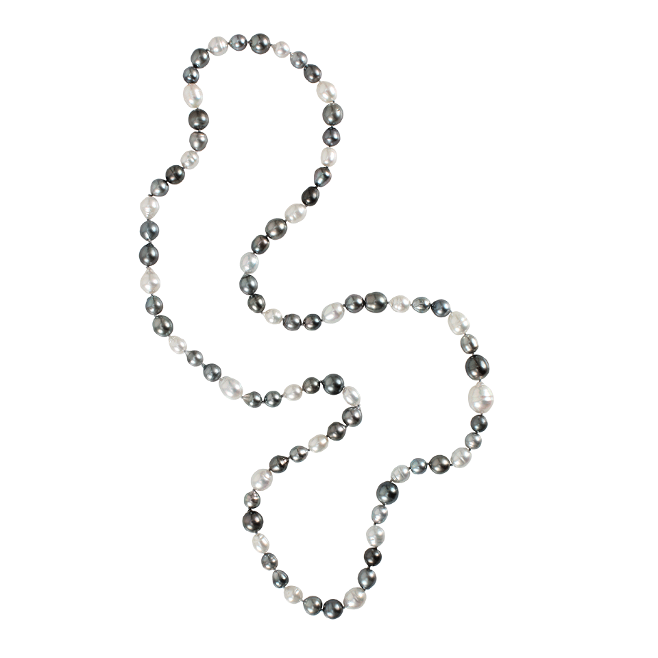 BAGGINS-Multicolor Tahitian and White South Sea Pearl Necklace-WHITE