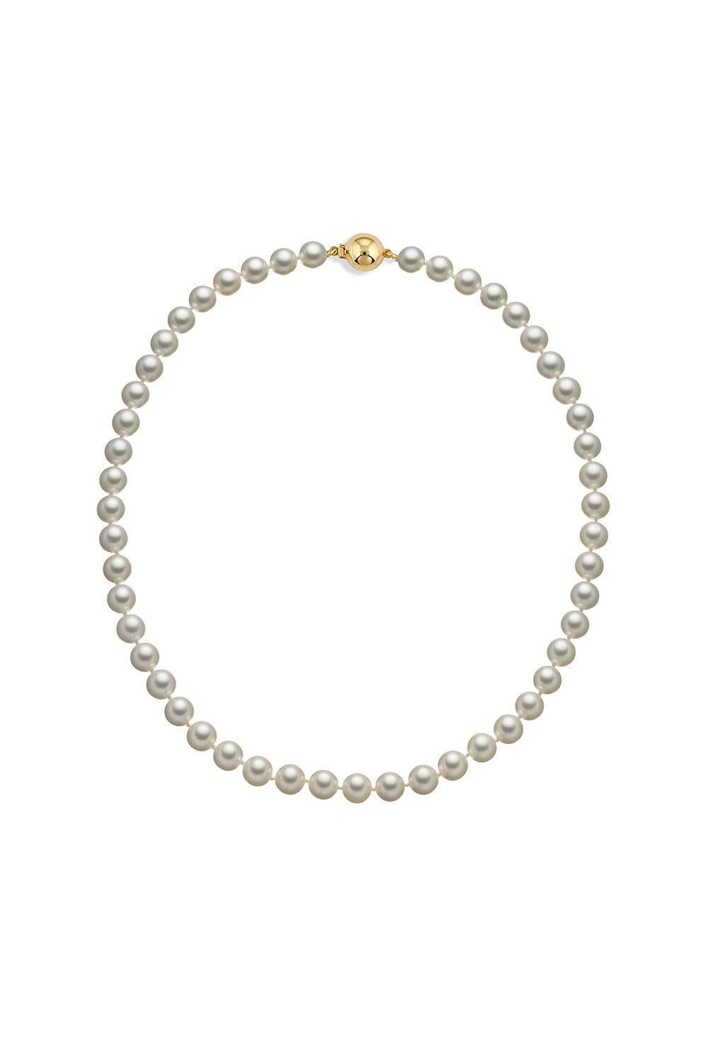 BAGGINS-Akoya Pearl Ball Clip Necklace-YELLOW GOLD