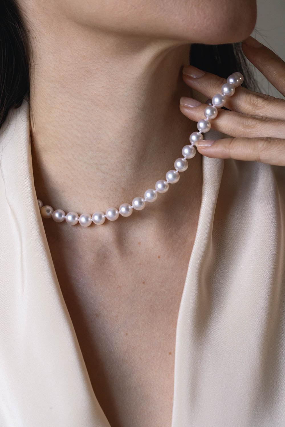 BAGGINS-Akoya Pearl Necklace-YELLOW GOLD