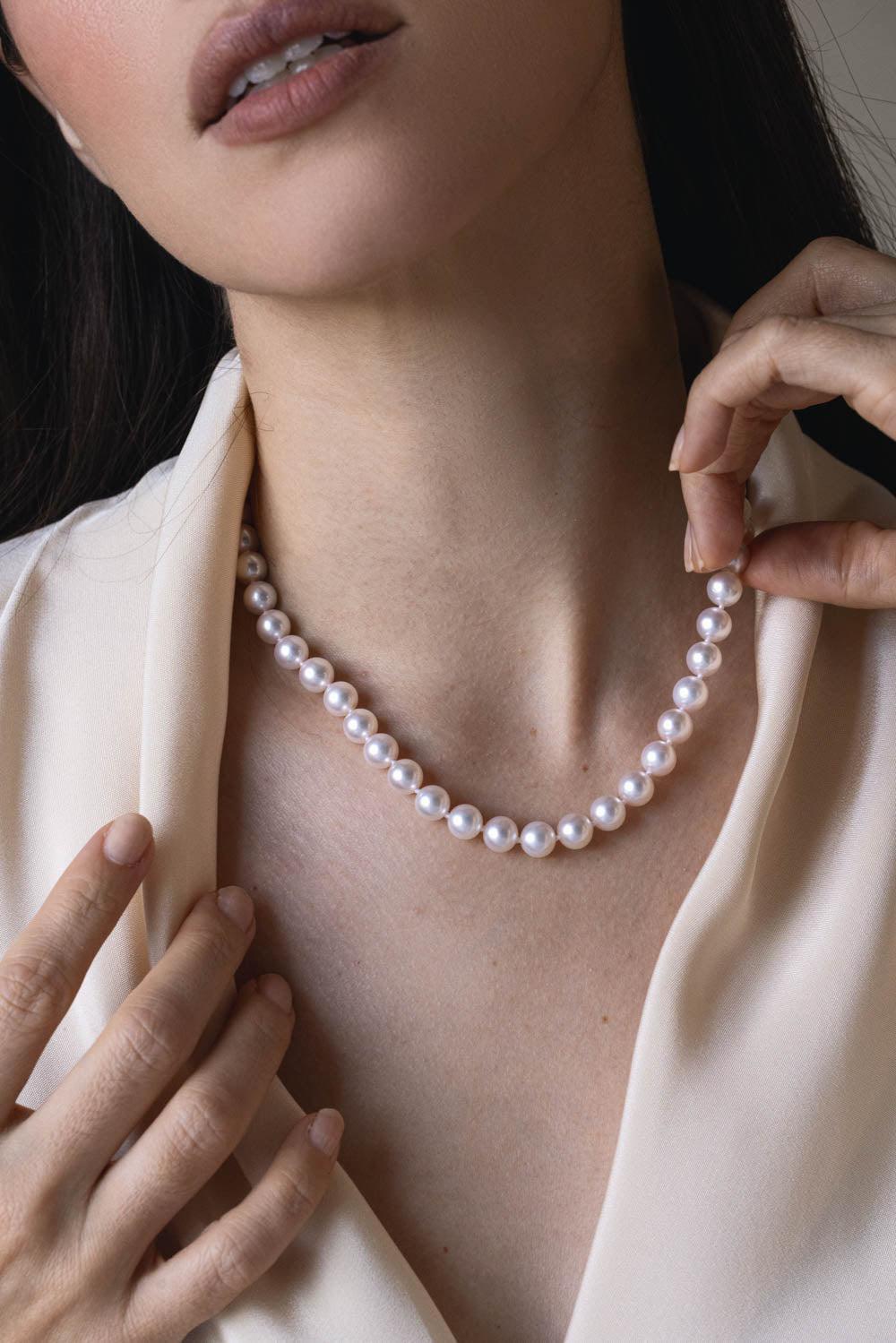 BAGGINS-Akoya Pearl Necklace-YELLOW GOLD