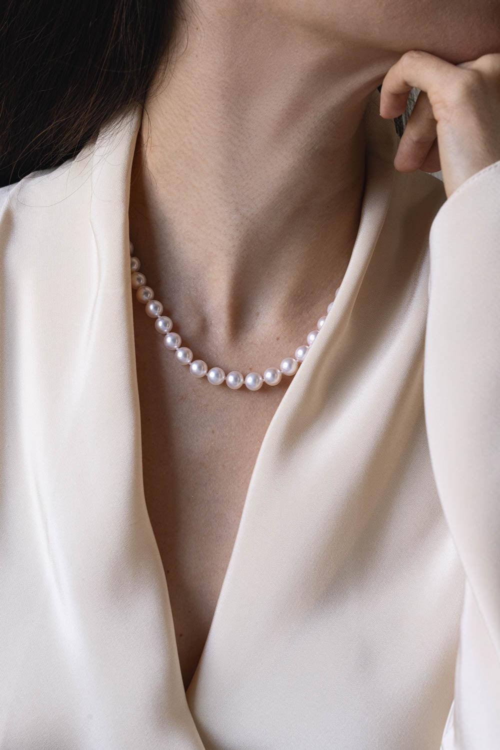BAGGINS-Akoya Pearl Necklace-YELLOW GOLD