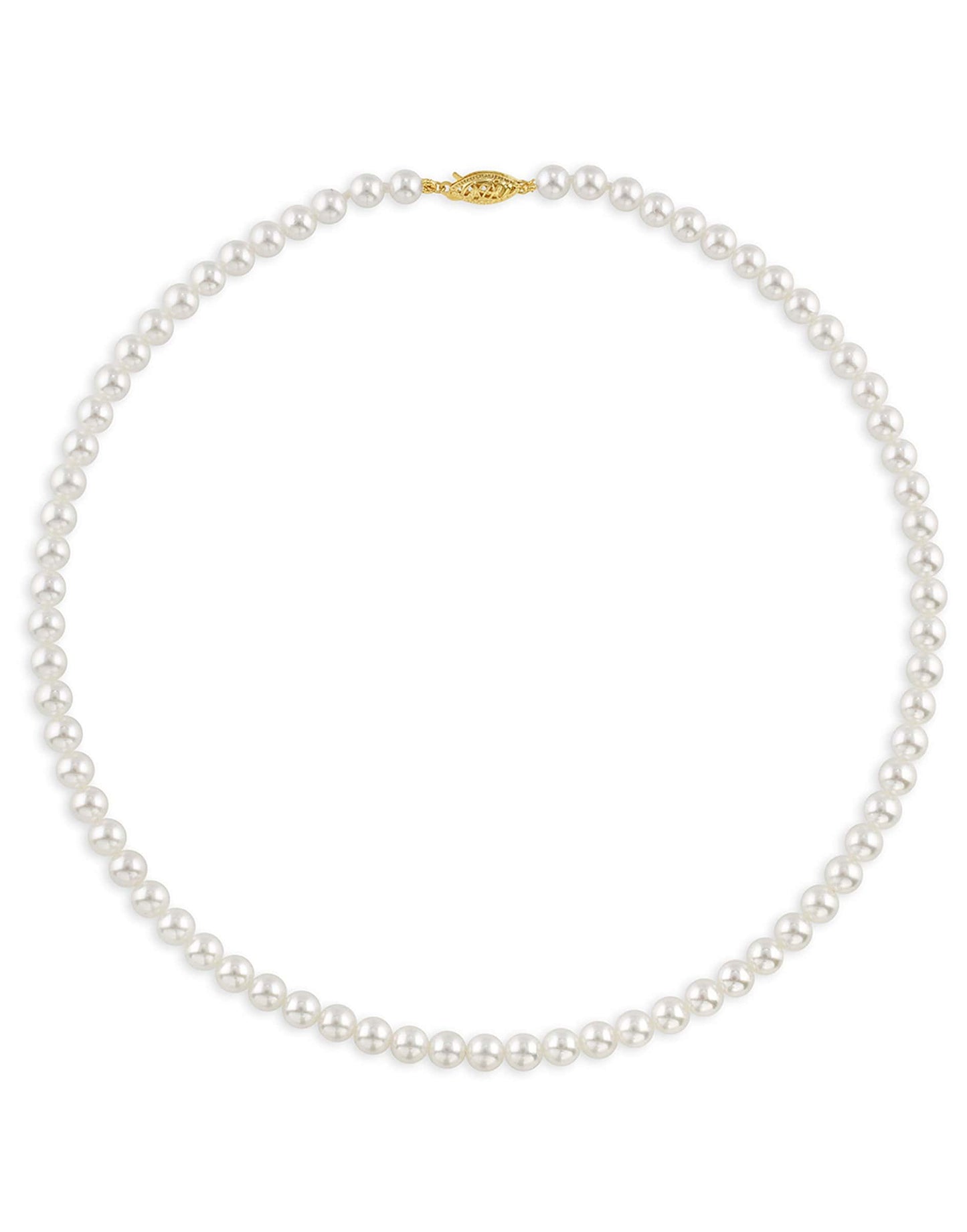 BAGGINS-Akoya Pearl Necklace - 6mm - Yellow Gold-YELLOW GOLD