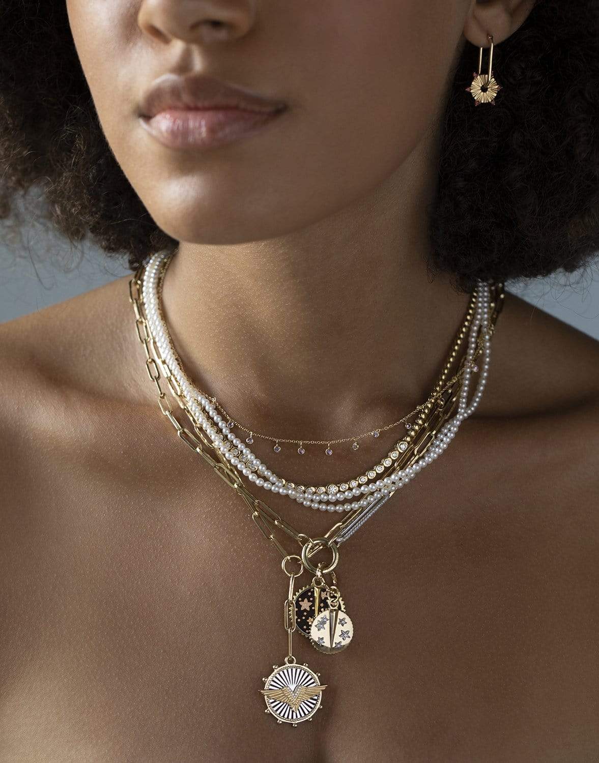 BAGGINS-Akoya Pearl Necklace - Yellow Gold-YELLOW GOLD