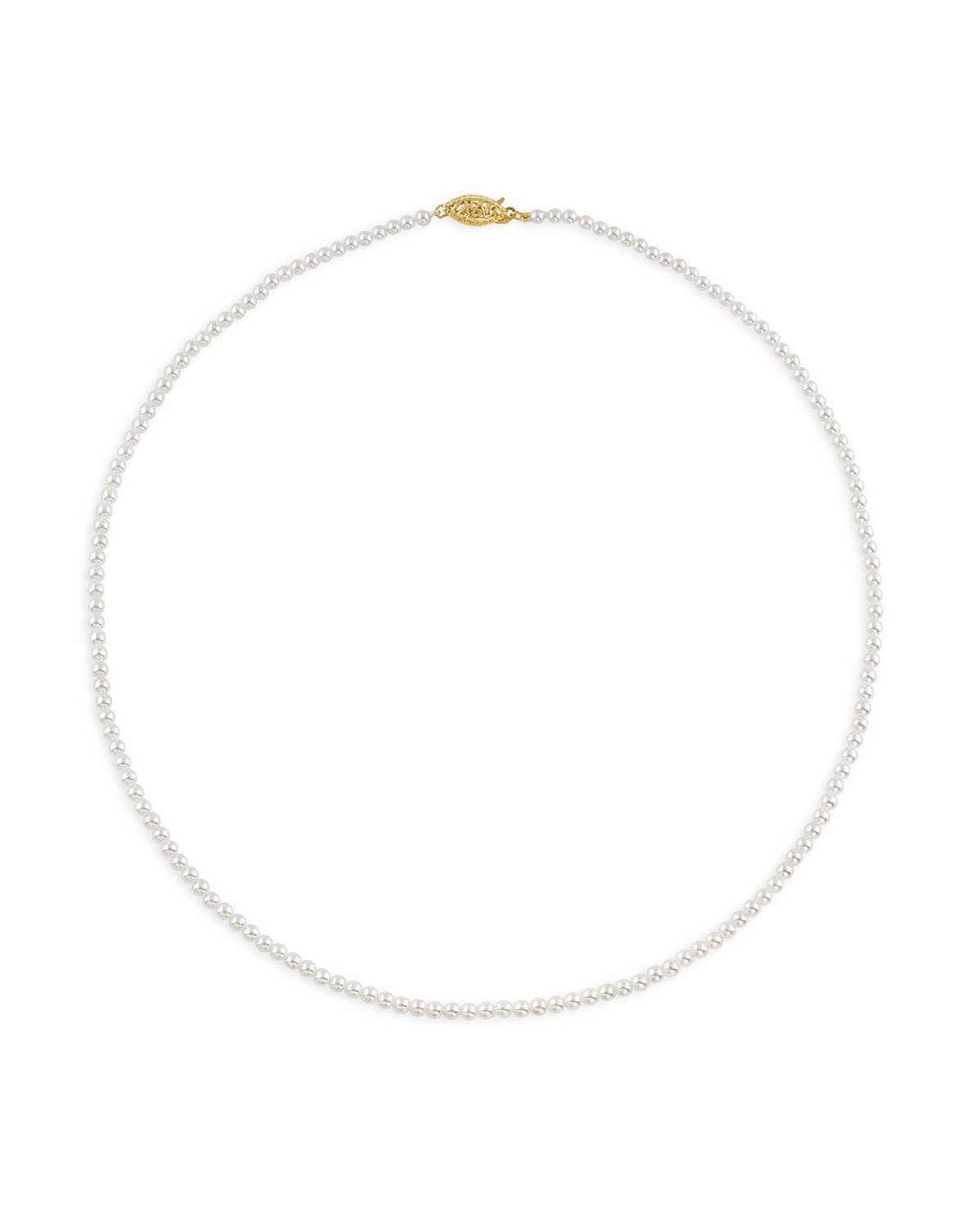 BAGGINS-Akoya Pearl Necklace - Yellow Gold-YELLOW GOLD