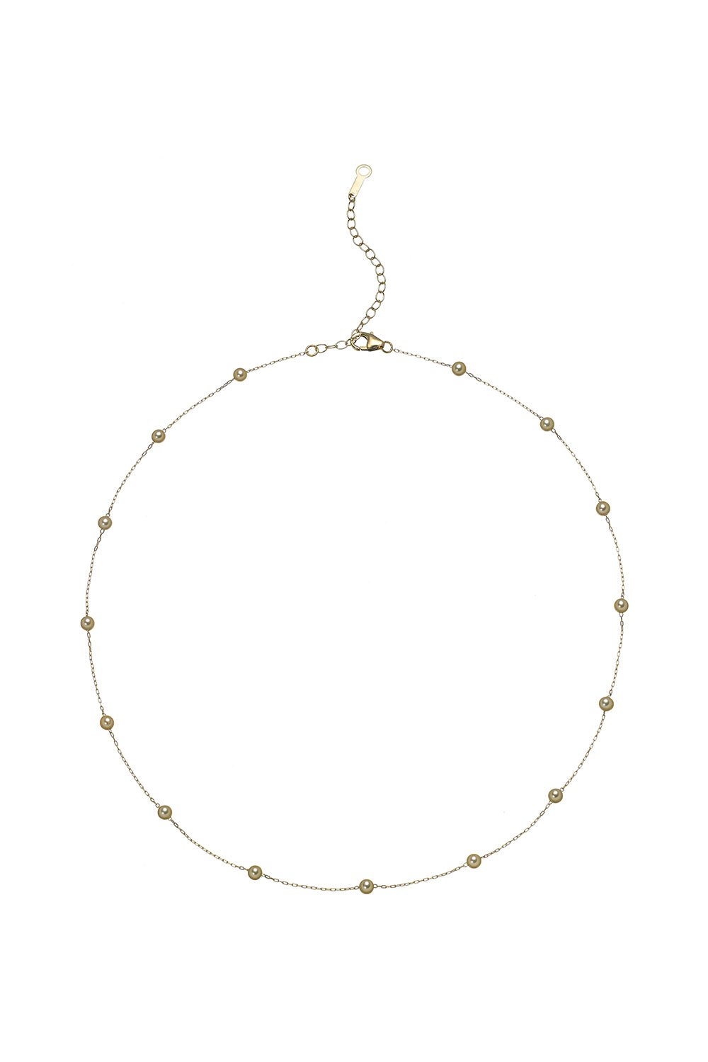 BAGGINS-Baby Akoya Tin Cup Necklace-YELLOW GOLD