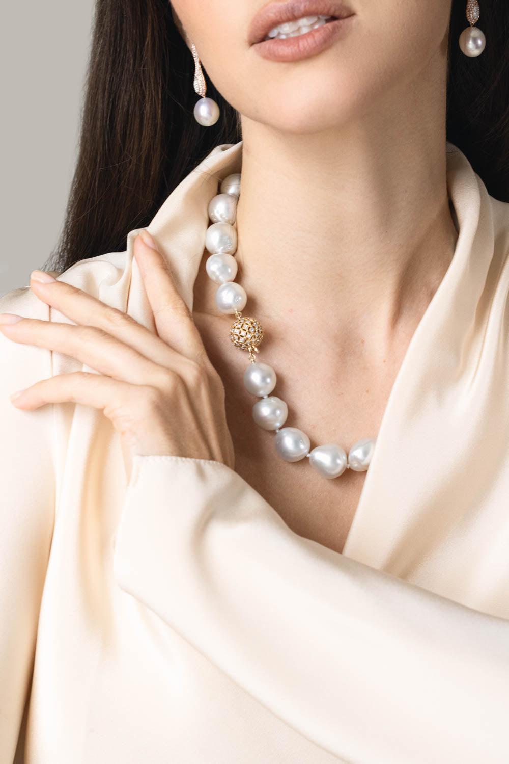 Baroque Pearl Necklace-YELLOW GOLD-JEWELRYFINE JEWELNECKLACE O-BAGGINS