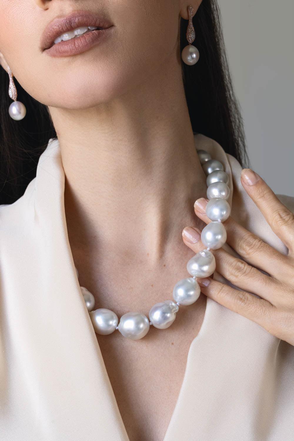 Baroque Pearl Necklace-YELLOW GOLD-JEWELRYFINE JEWELNECKLACE O-BAGGINS