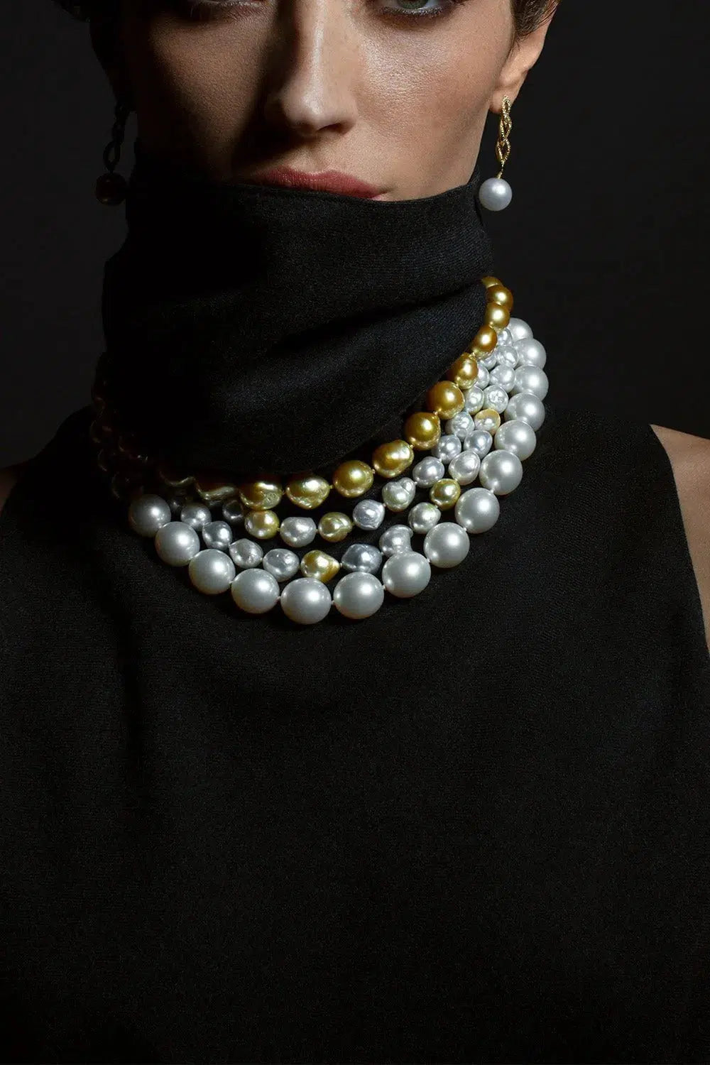 BAGGINS-Golden South Sea Pearl Necklace-YELLOW GOLD