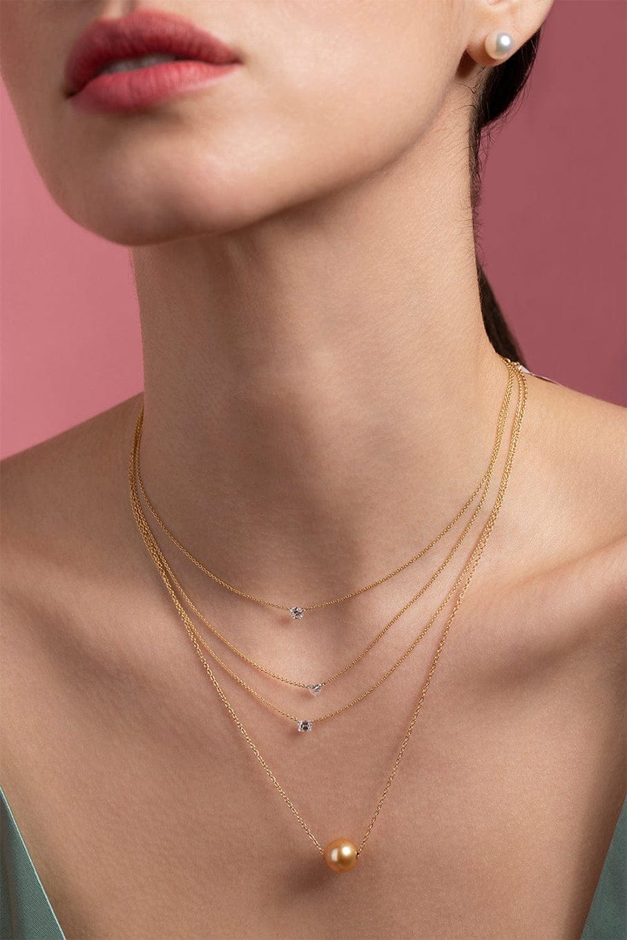 BAGGINS-Heart Diamond Pendant Necklace - 16in-YELLOW GOLD