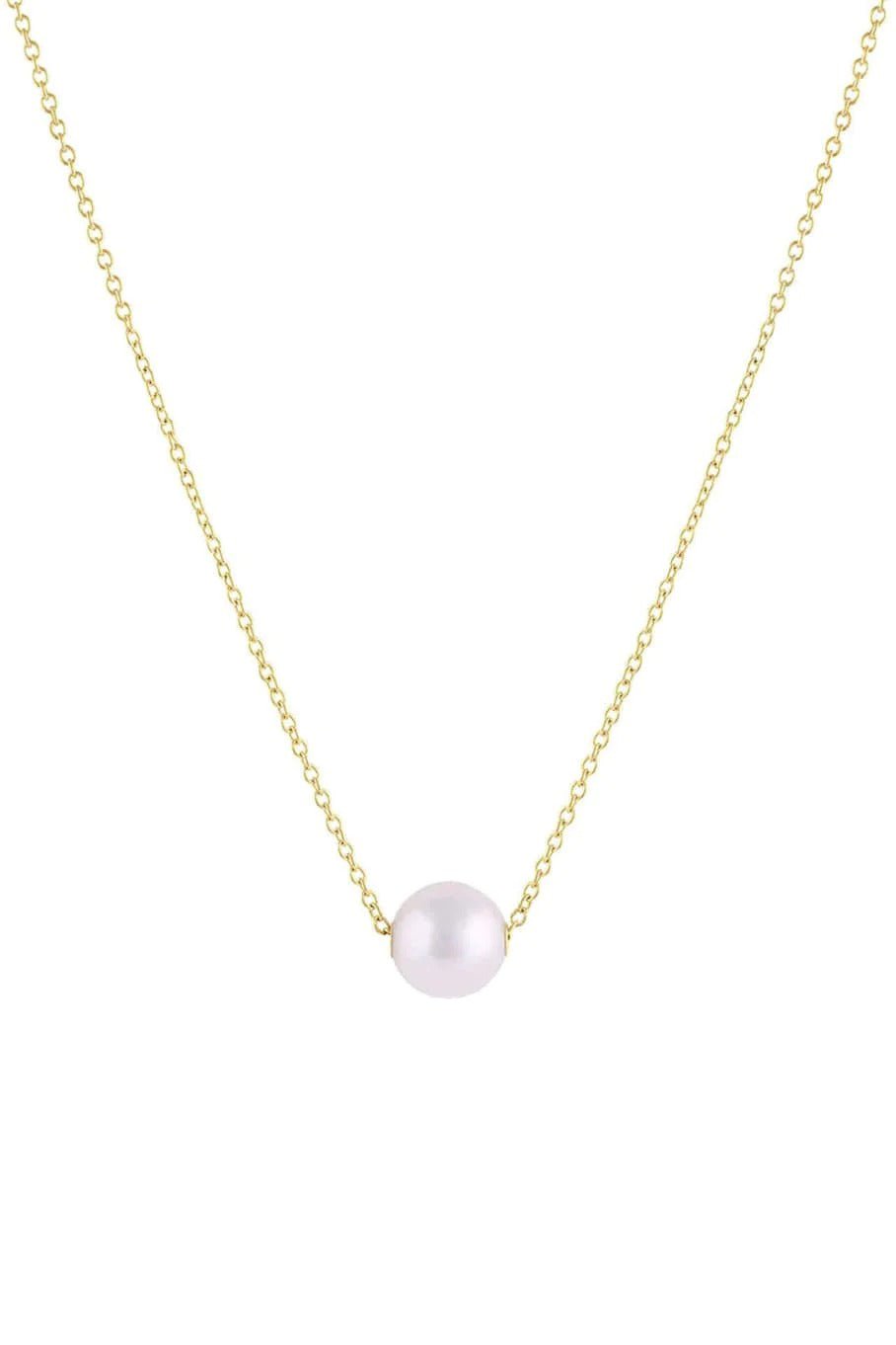 BAGGINS-Sliding Akoya Pearl Necklace-YELLOW GOLD