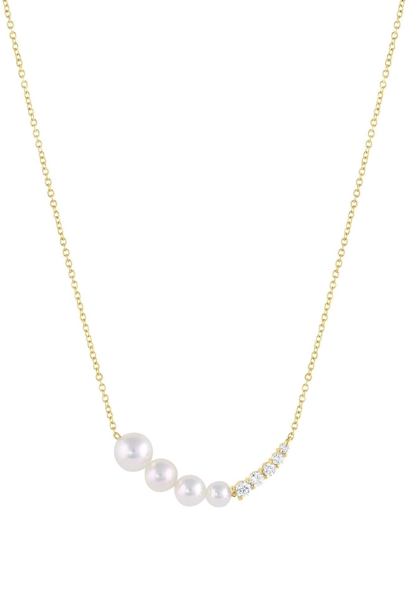 Split Akoya Pearl and Diamond Necklace