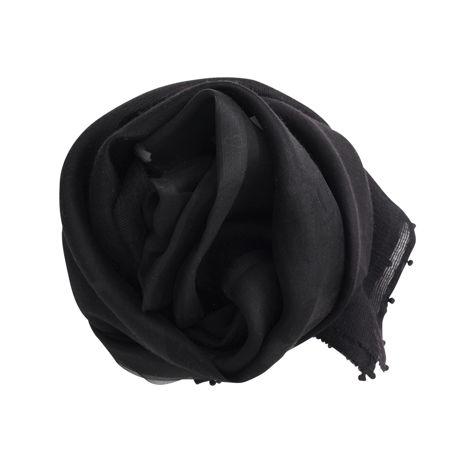 BAJRA SHAWLS-Organza Stripe Scarf-BLACK