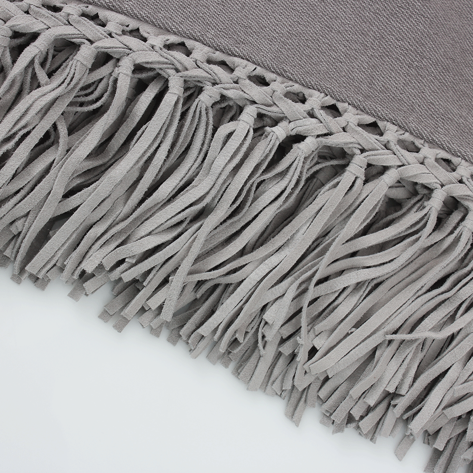 BAJRA SHAWLS-Leather Fringe Scarf-