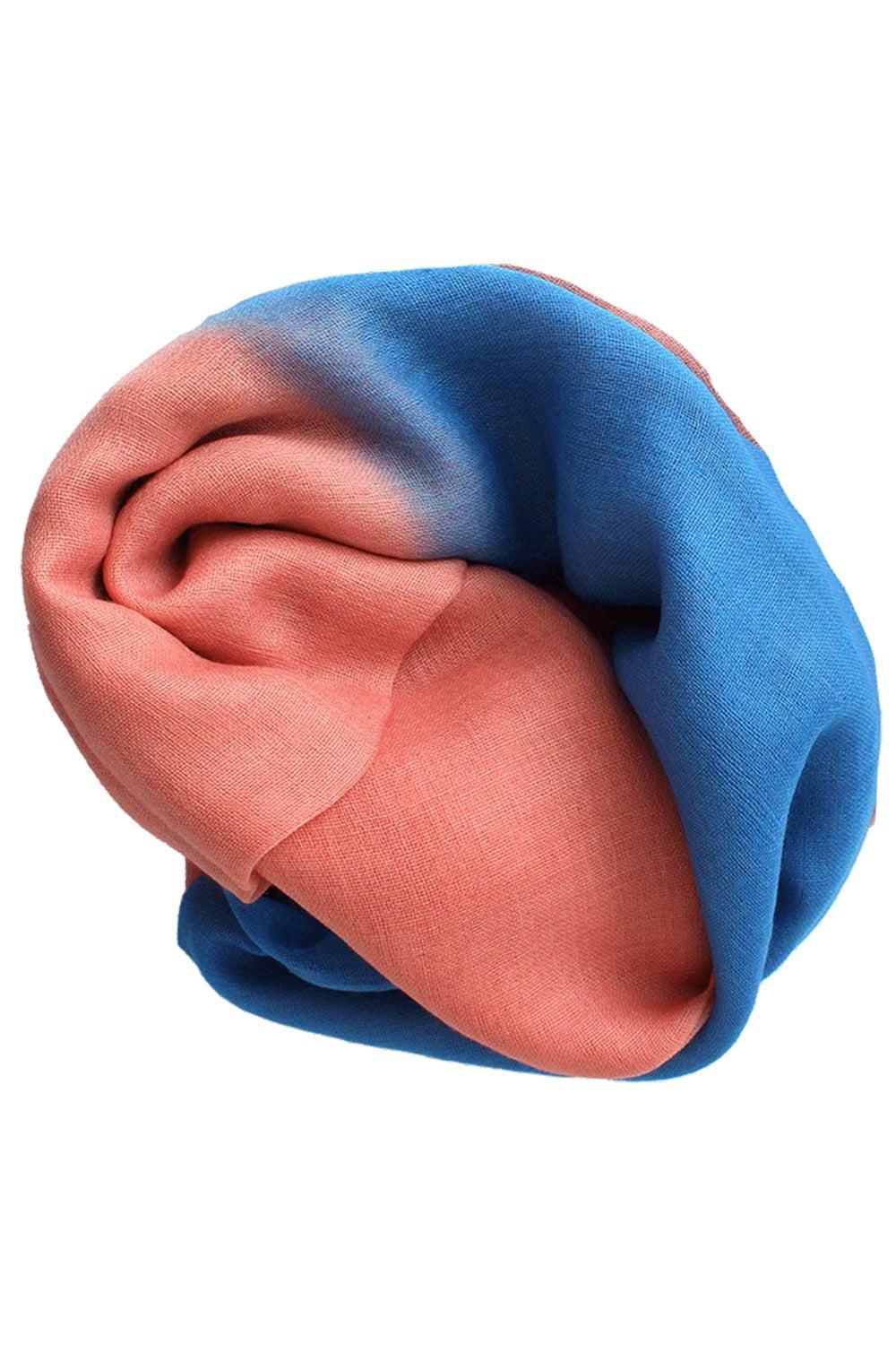 BAJRA SHAWLS-Dip Dyed Ombre Shawl-PNK/BLU