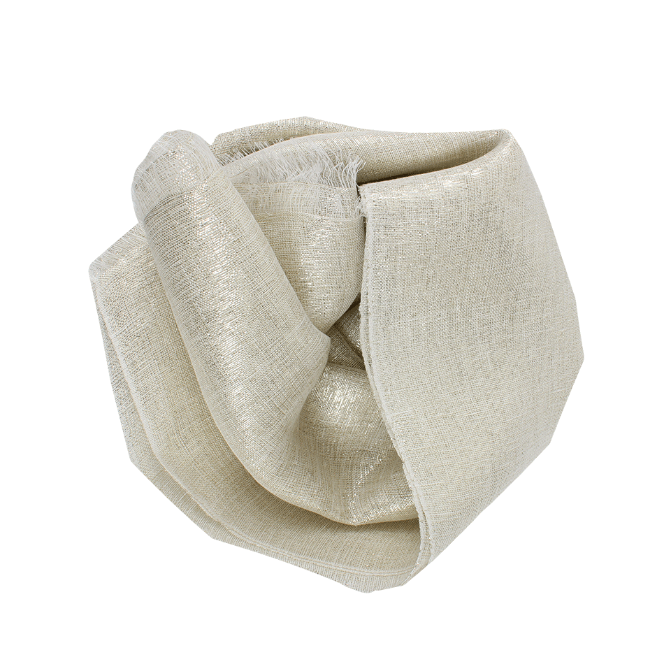 BAJRA SHAWLS-Sparkle Linen Pale Gold Scarf-WHITE