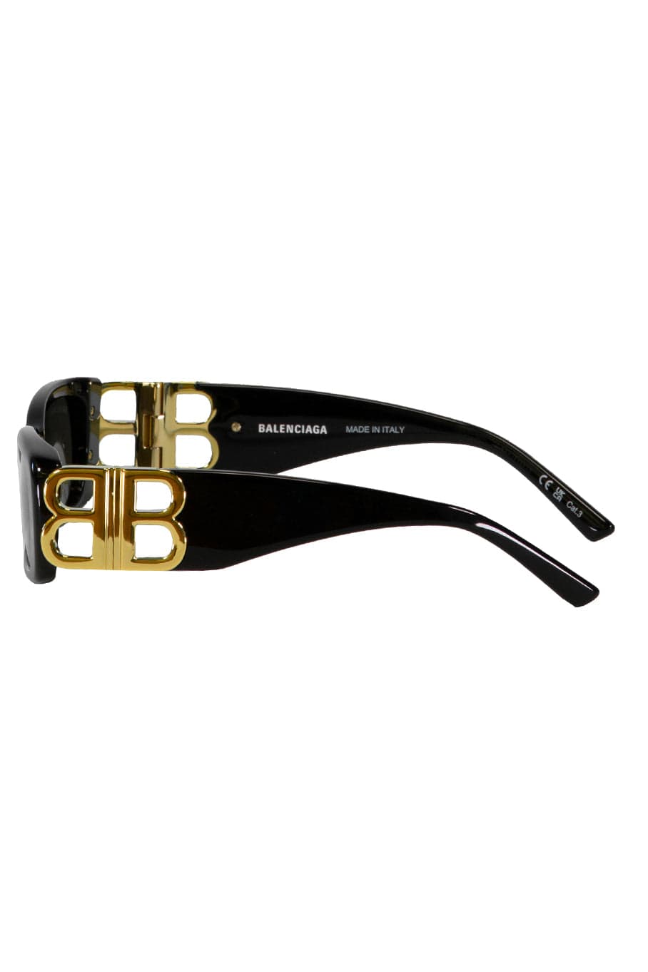 BALENCIAGA-Logo Sunglass-BLK/GLD